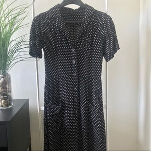 UO | Linen Button-Front Midi Shirt Dress